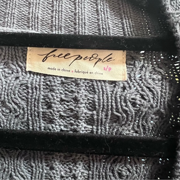 33. Free People • Washed Ashore Cardigan - Titanium Grey • S - Picture 7 of 7